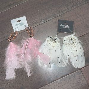 Feather earrings SET